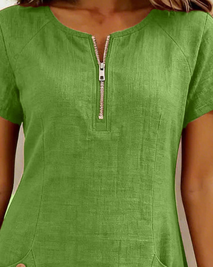 The Amelia | Cotton Zip Pocket Dress