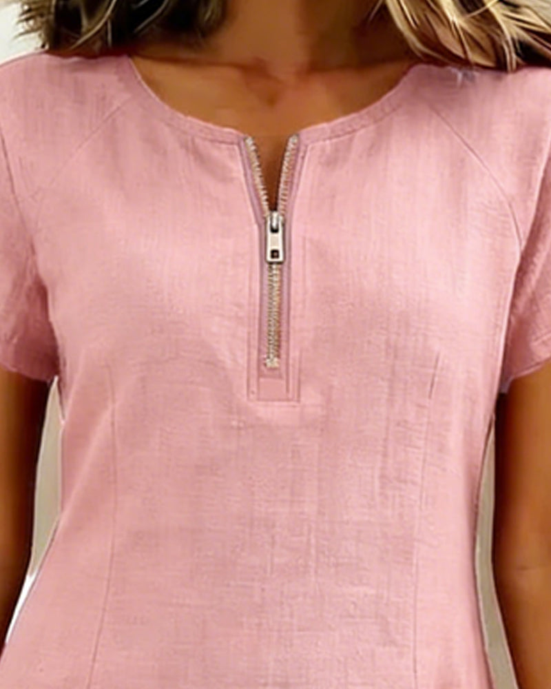 The Amelia | Cotton Zip Pocket Dress