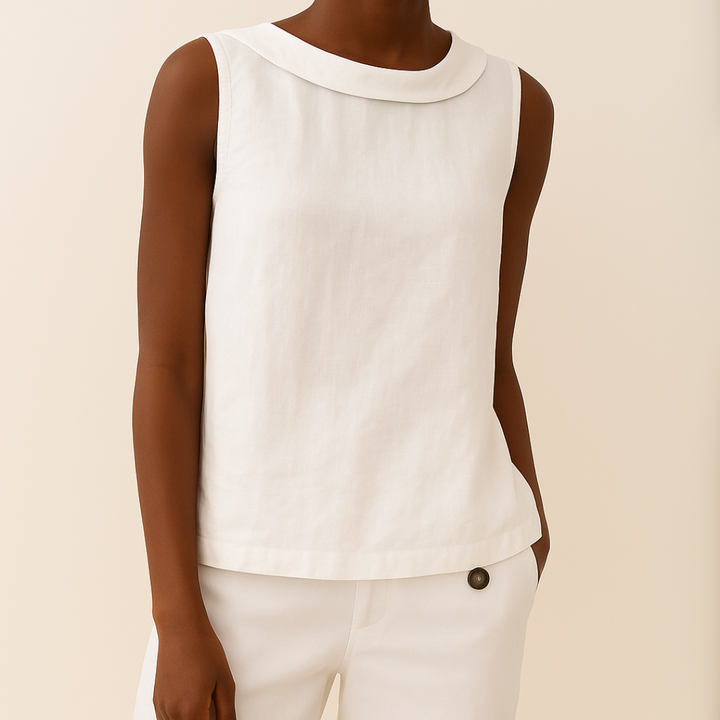 Josephine | Sleeveless Roll Collar Top