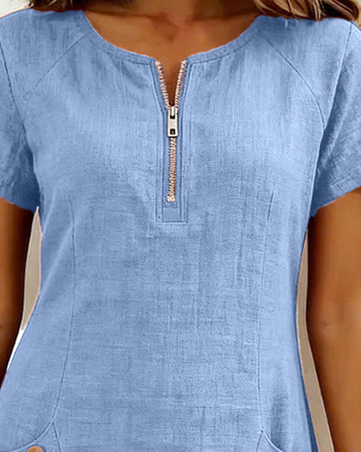 The Amelia | Cotton Zip Pocket Dress