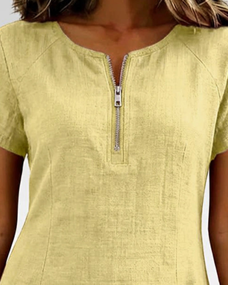 The Amelia | Cotton Zip Pocket Dress