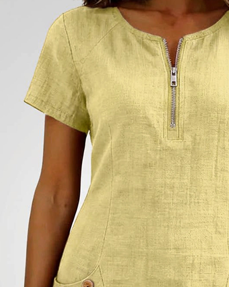 The Amelia | Cotton Zip Pocket Dress