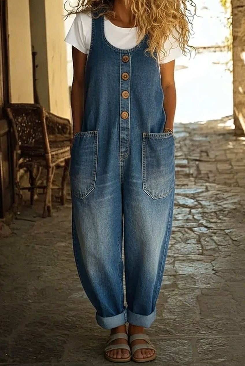 Harper™ | Vintage Denim Overall Jumpsuit
