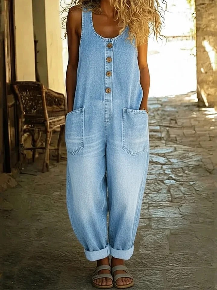 Harper™ | Vintage Denim Overall Jumpsuit
